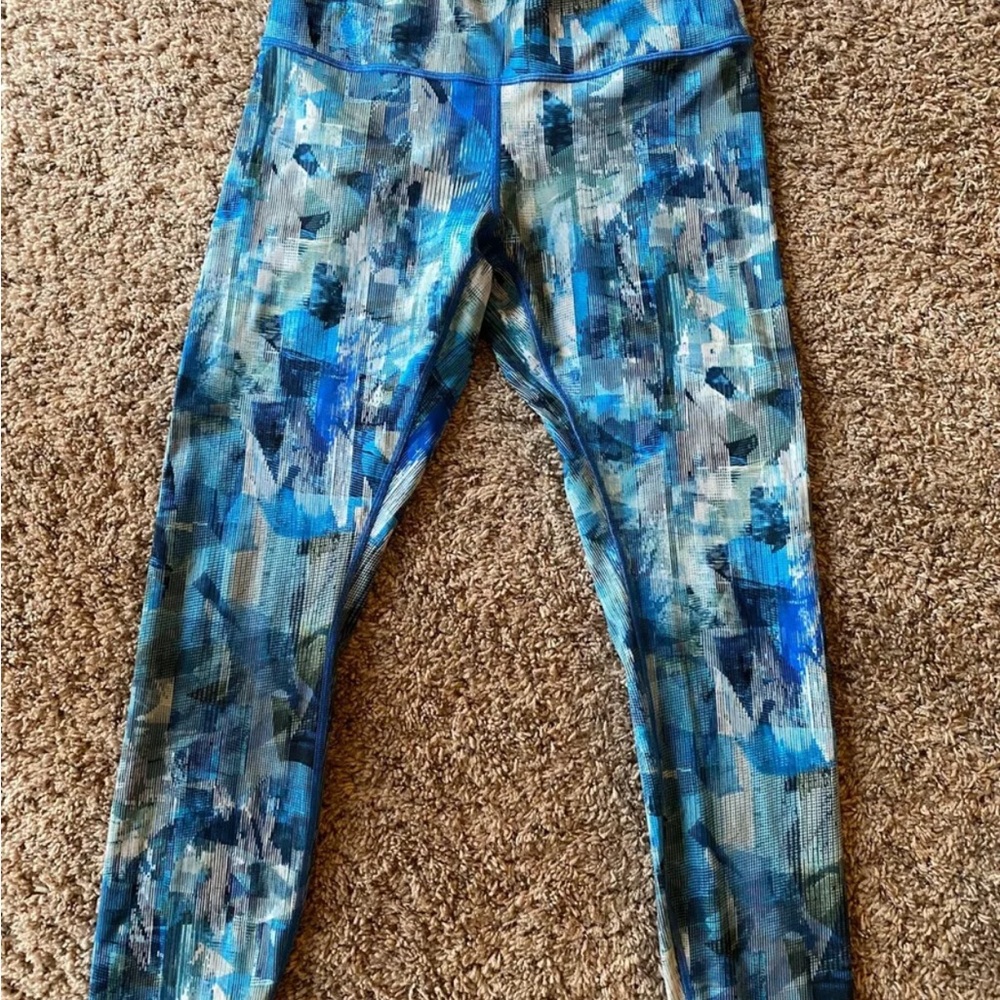 Lululemon Wunder Under HR Luxtreme Leggings Pants 25” Sun Dazed Multi Sz 8 EUC!